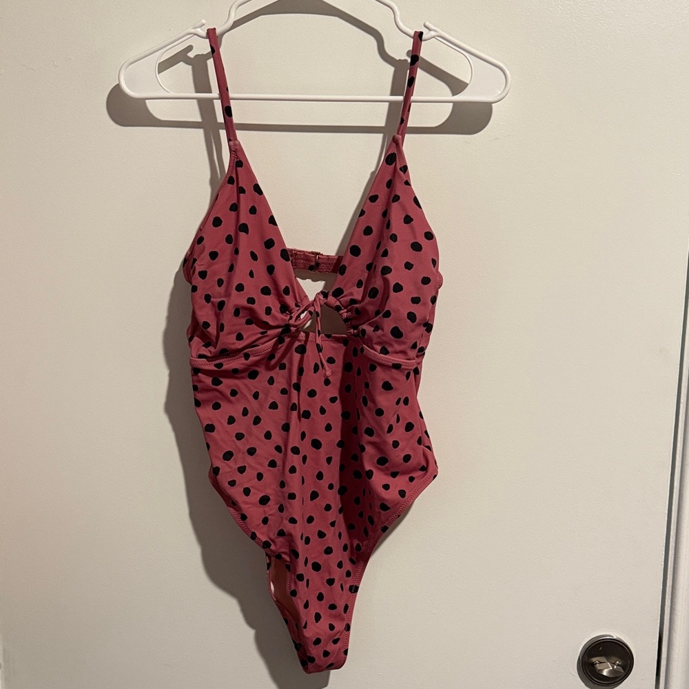 Shade & Shore Pink Polka Dot One Piece Swimsuit